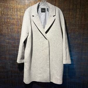 Theory Haloki Donegal Wool Blend Coat in Grey SIZE L